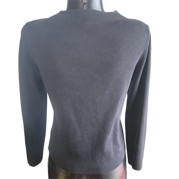 Charter Club Black Silk Blend Button Up  Sweater Cardigan M - Picture 5 of 5